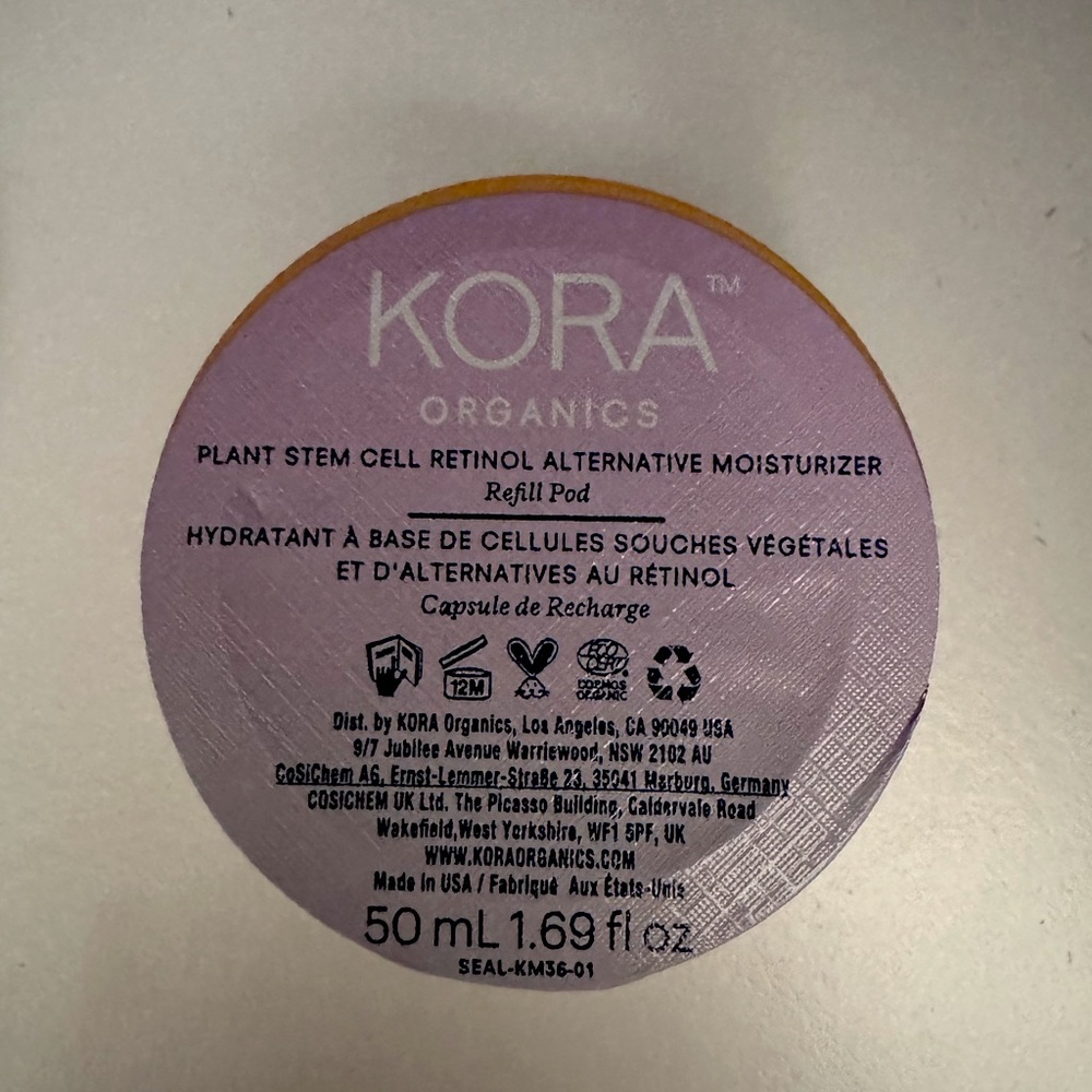 New KORA Organics 50 ml moisturizer